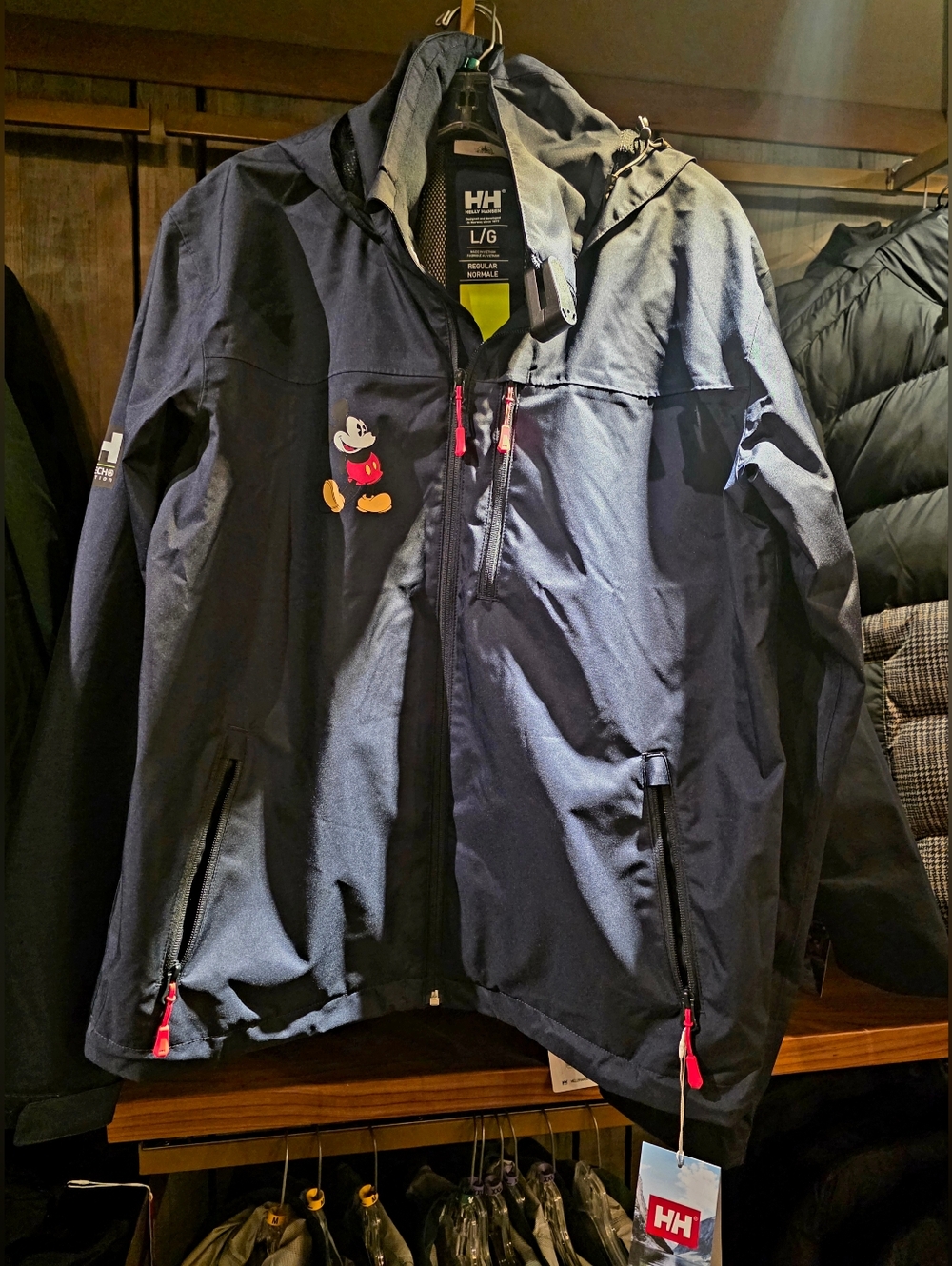 Disney Parks Helly Hansen Mickey Mickey Navy Hooded Jackect M